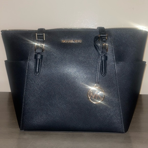 Hi! I'm selling this MK Black Small Saffiano Leather Top-Zip Tote Bag!! - Picture 4 of 4